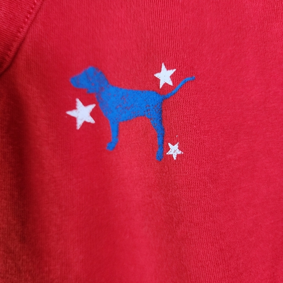 PINK Gonna Party Like It's 1776 Oversize V Neck Tee Red Size Small - Picture 4 of 8